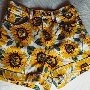 American Apparel High Waisted Sunflower Shorts